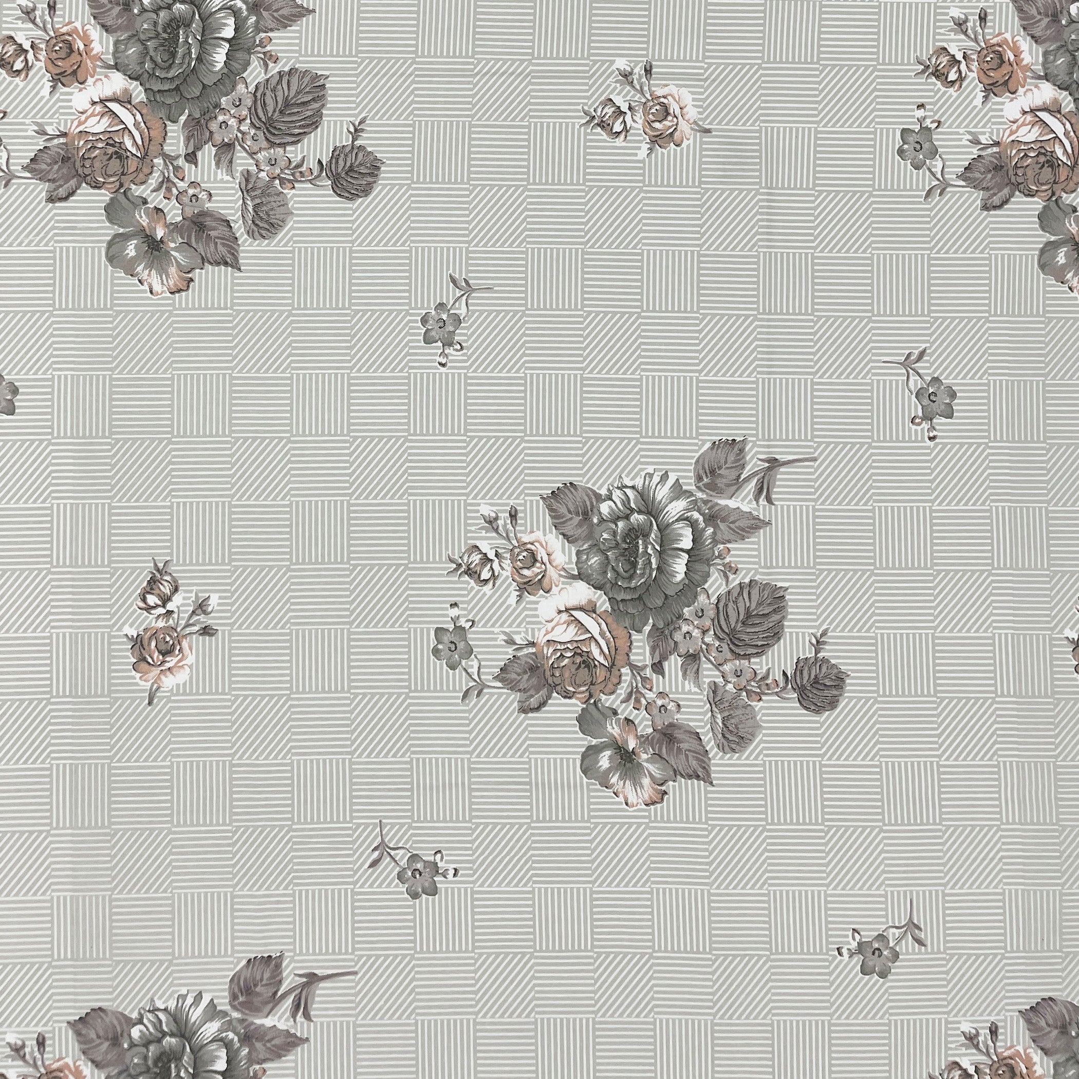 Grey Flora - 210TC Pure Cotton Super King Bedsheet (108x108 Inches)