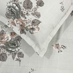 Grey Flora - 210TC Pure Cotton Super King Bedsheet (108x108 Inches)