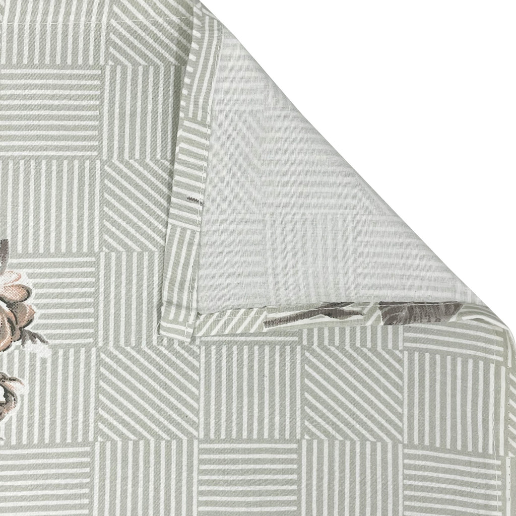 Grey Flora - 210TC Pure Cotton Super King Bedsheet (108x108 Inches)