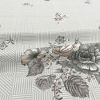 Grey Flora - 210TC Pure Cotton Single Bedsheet (60x90 Inches)