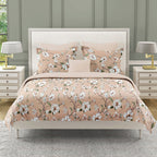 Peach Spring - 210TC Pure Cotton Super King Bedsheet (108x108 Inches)