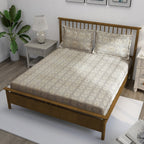Brown Swirl - 210TC Pure Cotton Super King Bedsheet (108x108 Inches)
