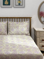 Traditional Motif Print 210 TC Super King Bedsheet (108 x 108) Inches With 2 Pillow Cover