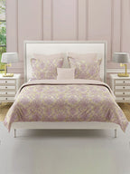 Traditional Motif Print 210 TC Super King Bedsheet (108 x 108) Inches With 2 Pillow Cover