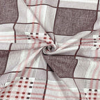 Pink Grid - 210TC Pure Cotton Queen Fitted Bedsheet (60x73x10 Inches)