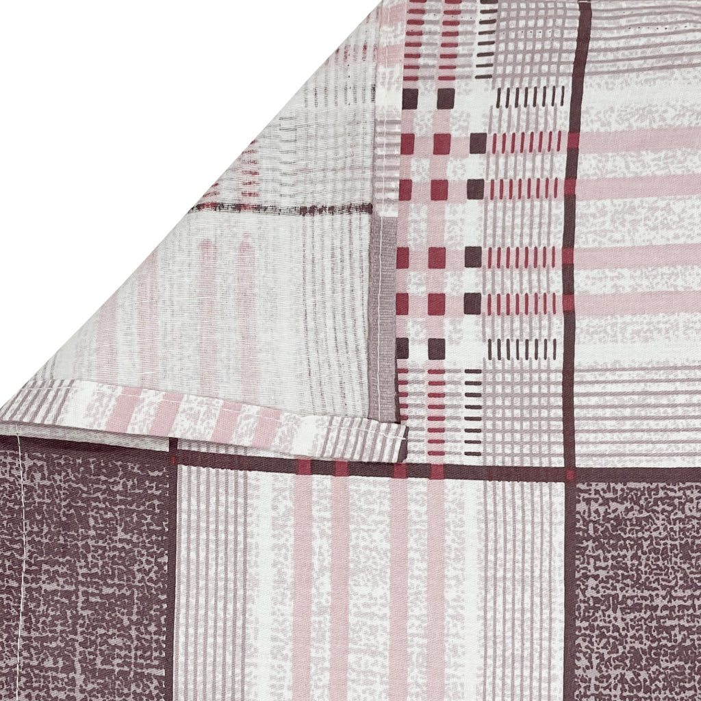 Pink Grid - 210TC Pure Cotton Super King Bedsheet (108x108 Inches)