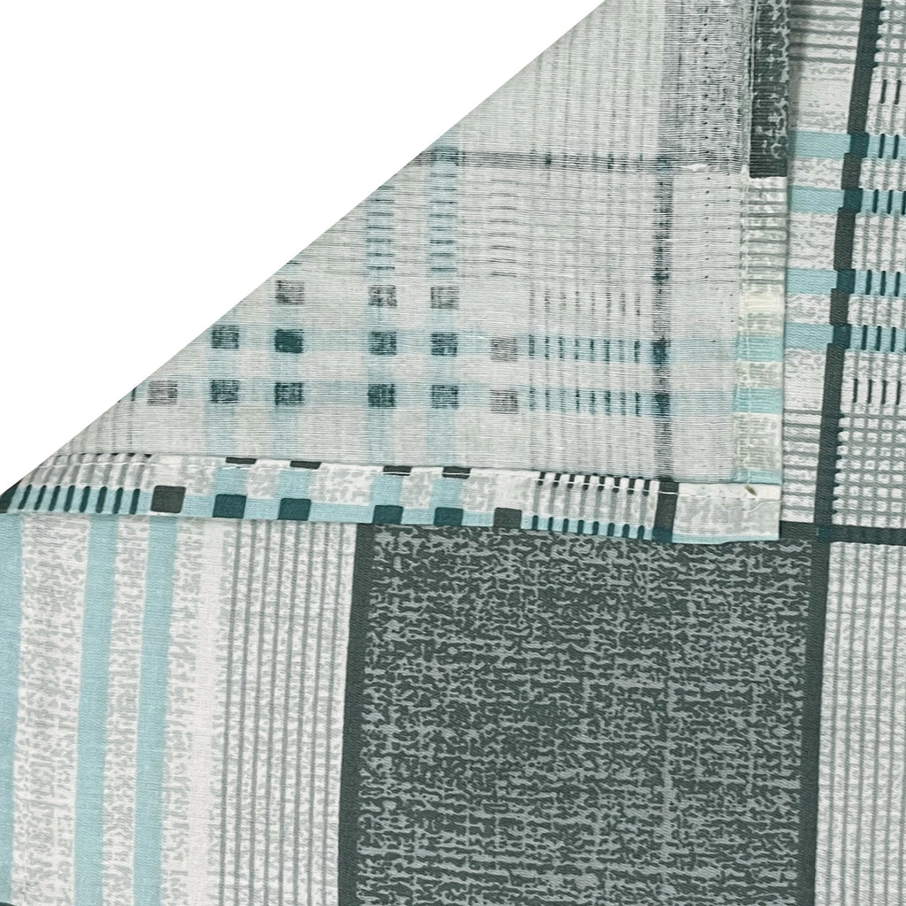 Grey Grid - 210TC Pure Cotton Single Fitted Bedsheet (36 x 78 x 10 Inches)