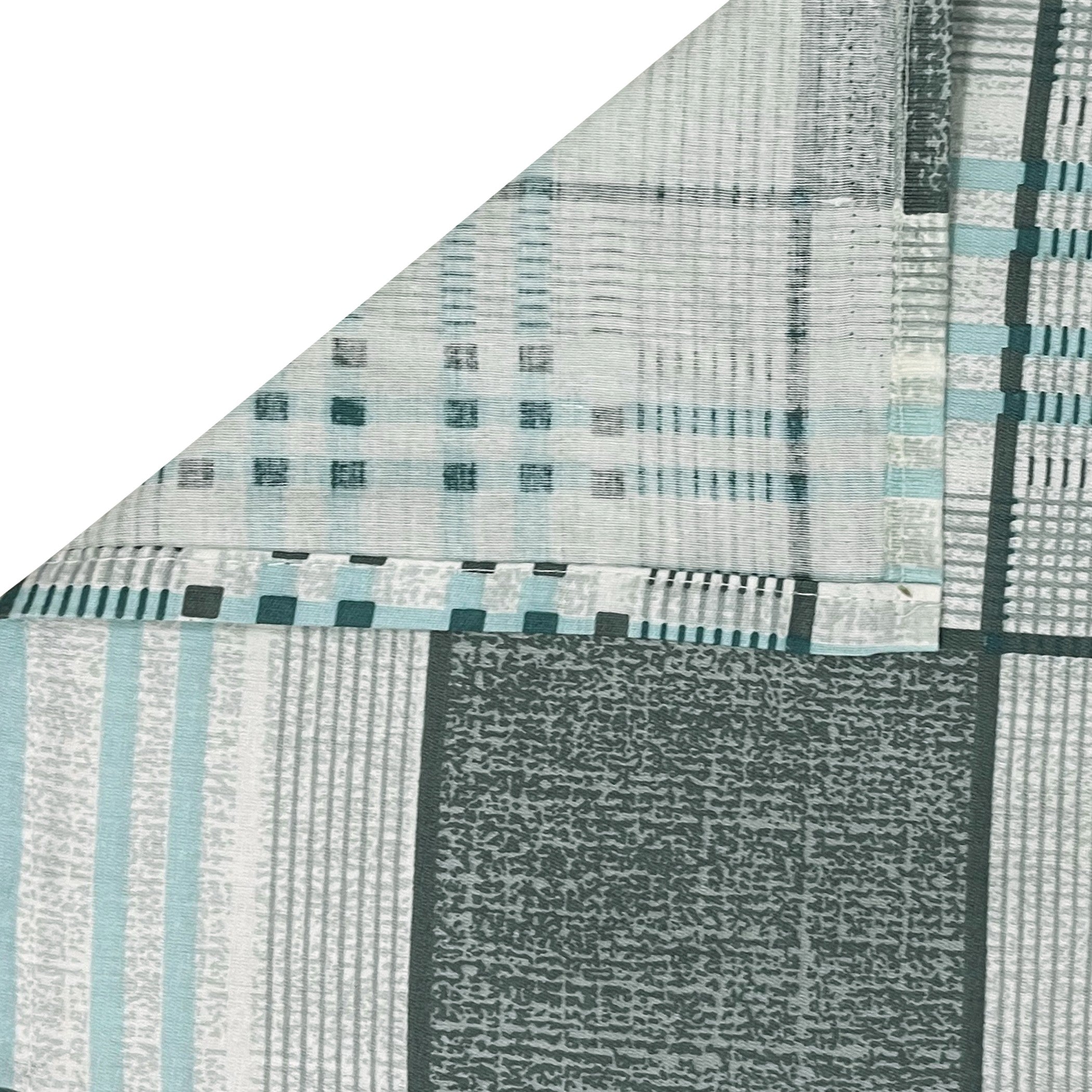 Grey Grid - 210TC Pure Cotton Single Fitted Bedsheet (36 x 78 x 10 Inches)