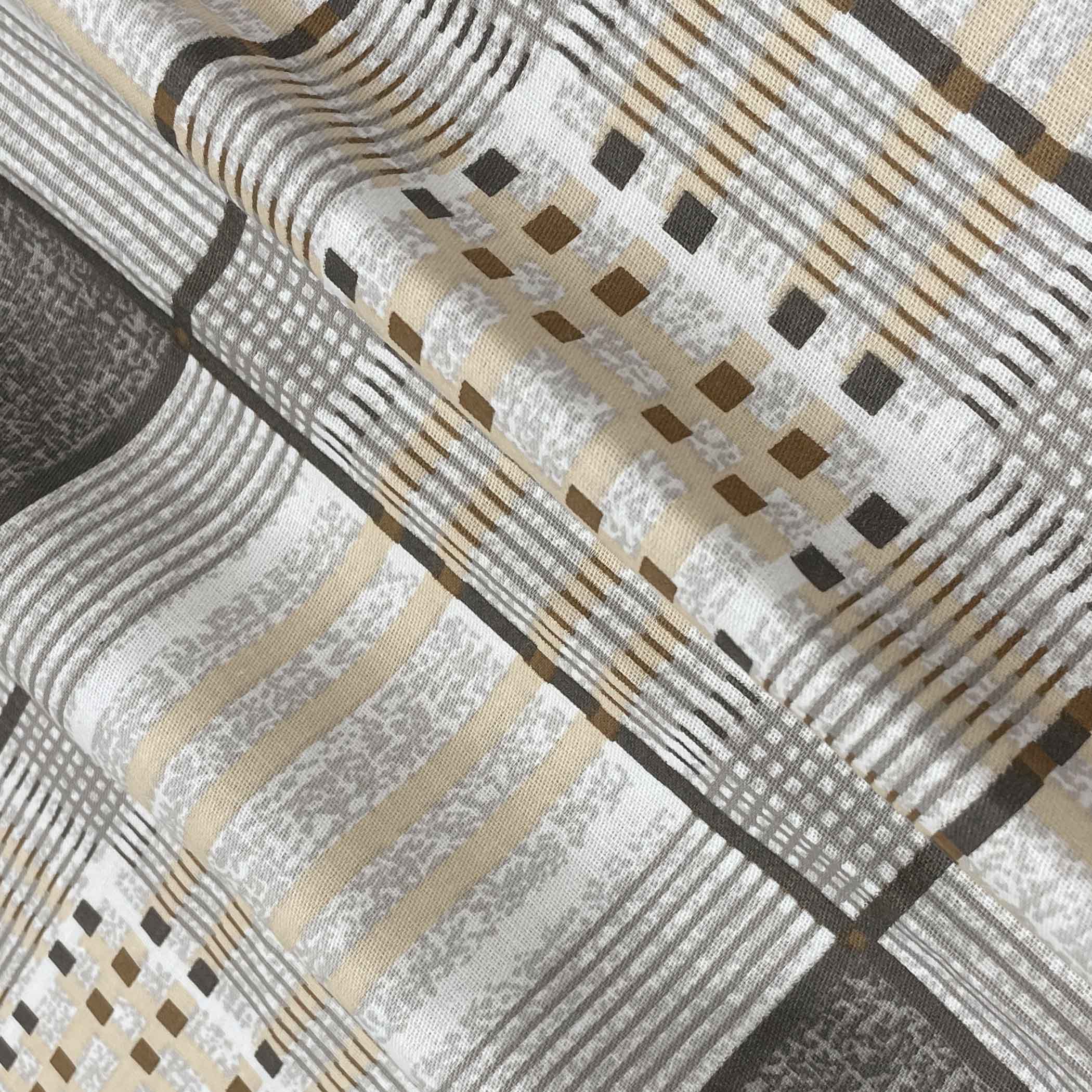 Bee Grid - 210TC Pure Cotton Single Bedsheet (60x90 Inches)