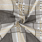 Bee Grid - 210TC Pure Cotton Queen Fitted Bedsheet (60x73x10 Inches)