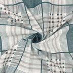 Teal Grid - 210TC Pure Cotton Queen Fitted Bedsheet (60x73x10 Inches)