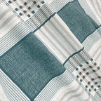 Teal Grid - 210TC Pure Cotton Queen Fitted Bedsheet (60x73x10 Inches)