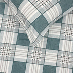Teal Grid - 210TC Pure Cotton Super King Bedsheet (108x108 Inches)