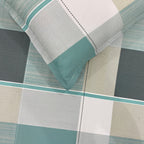 Teal Squares - 210TC Pure Cotton Super King Bedsheet (108x108 Inches)