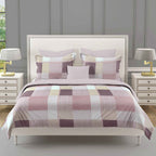 Pink Squares - 210TC Pure Cotton Super King Bedsheet (108x108 Inches)