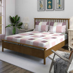 Pink Squares - 210TC Pure Cotton Super King Bedsheet (108x108 Inches)