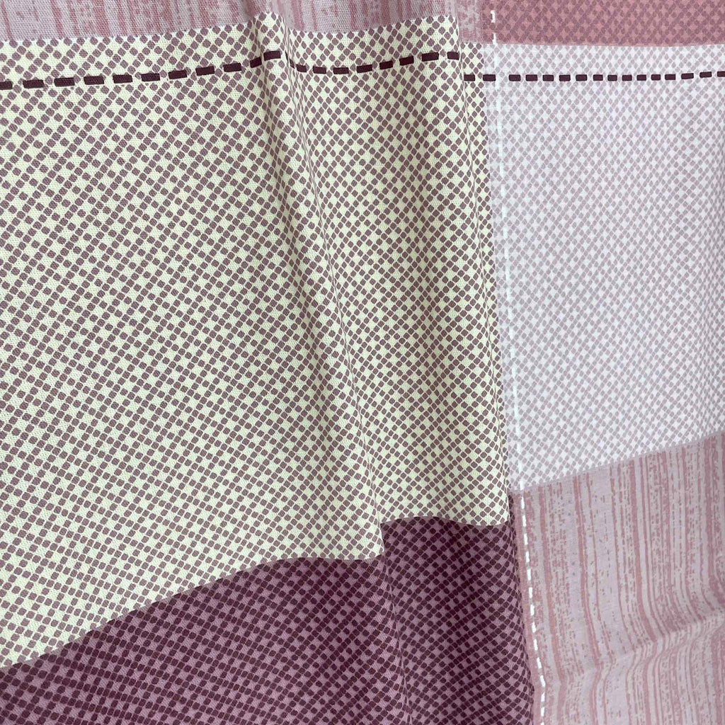 Pink Squares - 210TC Pure Cotton Super King Bedsheet (108x108 Inches)