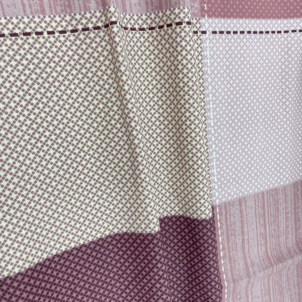 Pink Squares - 210TC Pure Cotton Super King Bedsheet (108x108 Inches)