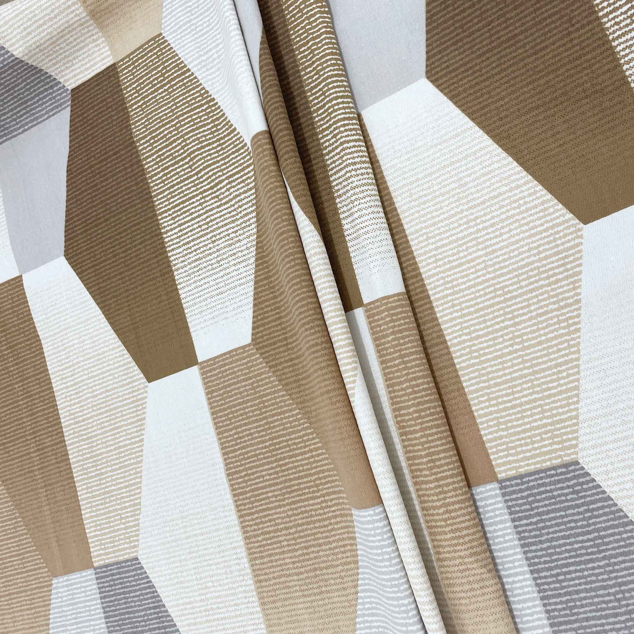 Beige Hex - 210TC Pure Cotton Super King Bedsheet (108x108 Inches)