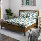 Teal Hex - 210TC Pure Cotton Super King Bedsheet (108x108 Inches)