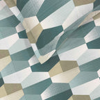 Teal Hex - 210TC Pure Cotton Queen Fitted Bedsheet (60x73x10 Inches)