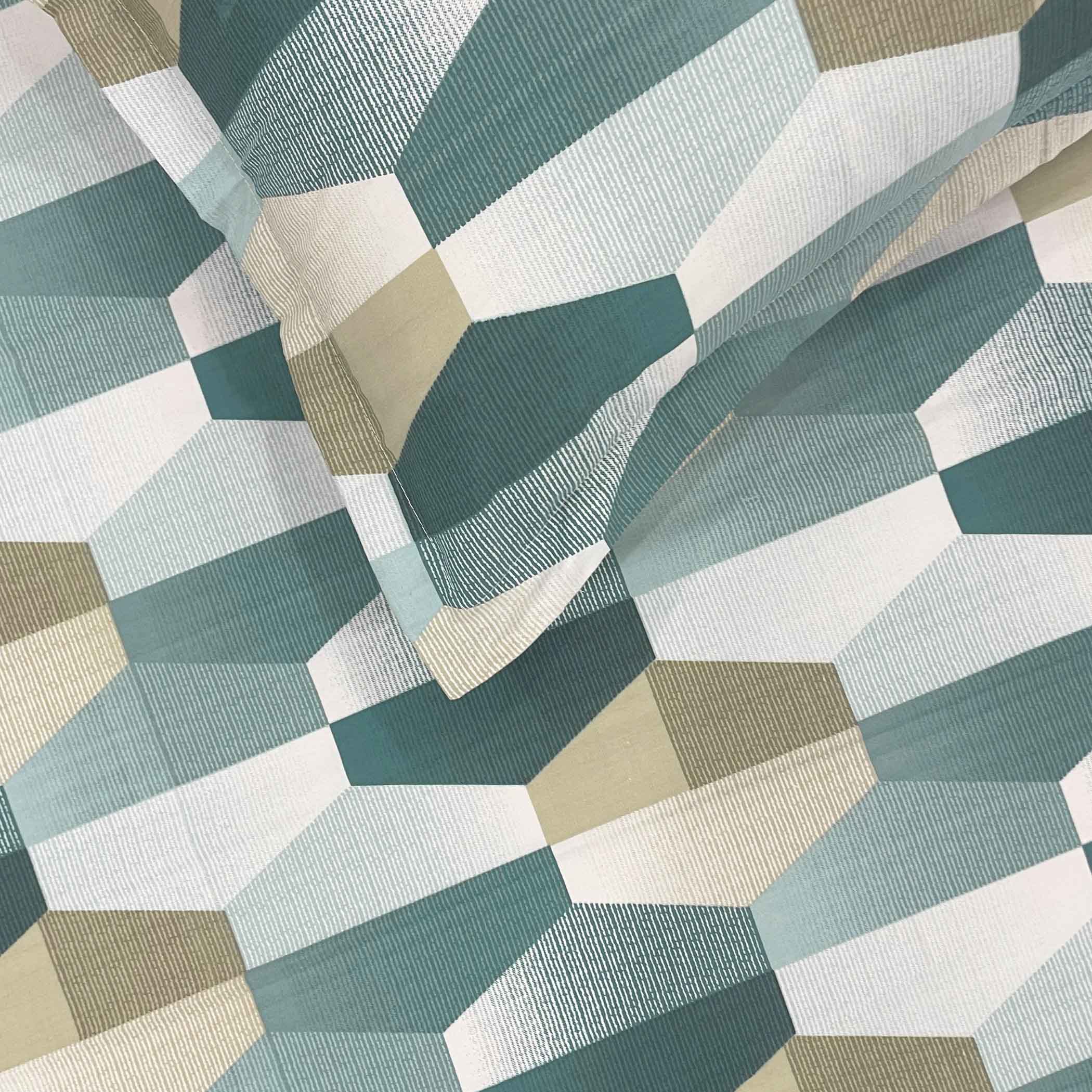 Teal Hex - 210TC Pure Cotton Super King Bedsheet (108x108 Inches)