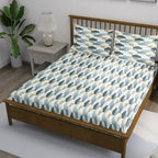 Grey Hex - 210TC Pure Cotton Super King Bedsheet (108x108 Inches)