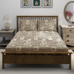 Ethnic Geometric Print 210 TC Super King Bedsheet (108 x 108) Inches With 2 Pillow Cover