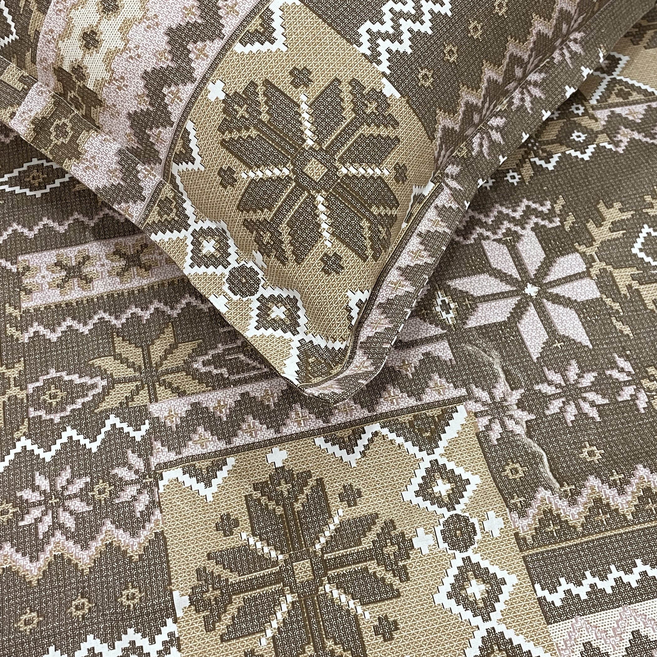 Ethnic Geometric Print 210 TC Super King Bedsheet (108 x 108) Inches With 2 Pillow Cover