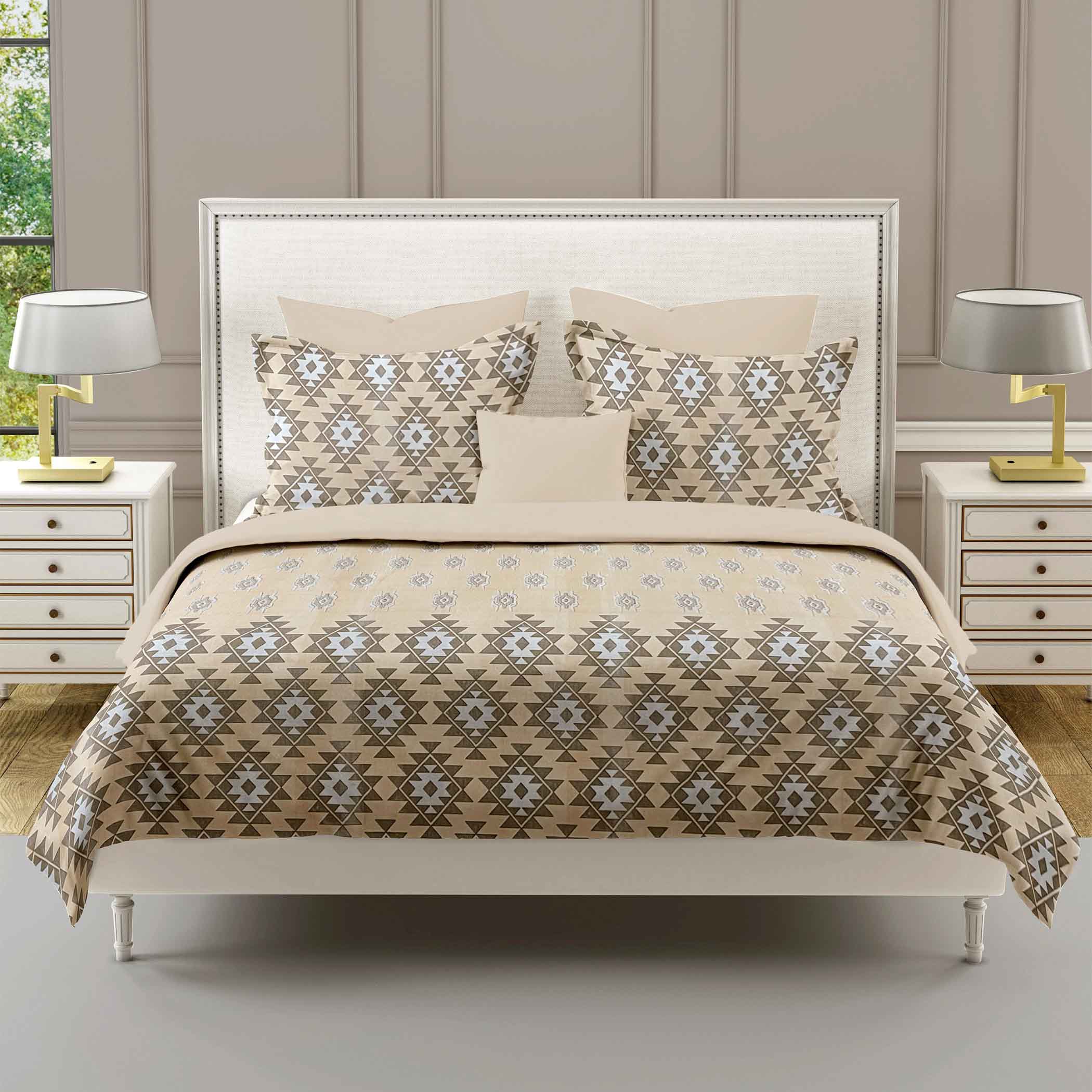 Beige Dunes - 210TC Pure Cotton Super King Bedsheet (108x108 Inches)