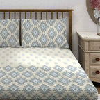 Sandy Dunes - 210TC Pure Cotton Queen Fitted Bedsheet (60x73x10 Inches)