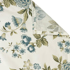 Cotton Super King Bedsheet with 2 Pillow Covers - Cream Base with Teal & Olive Floral Print (108x108 inches)