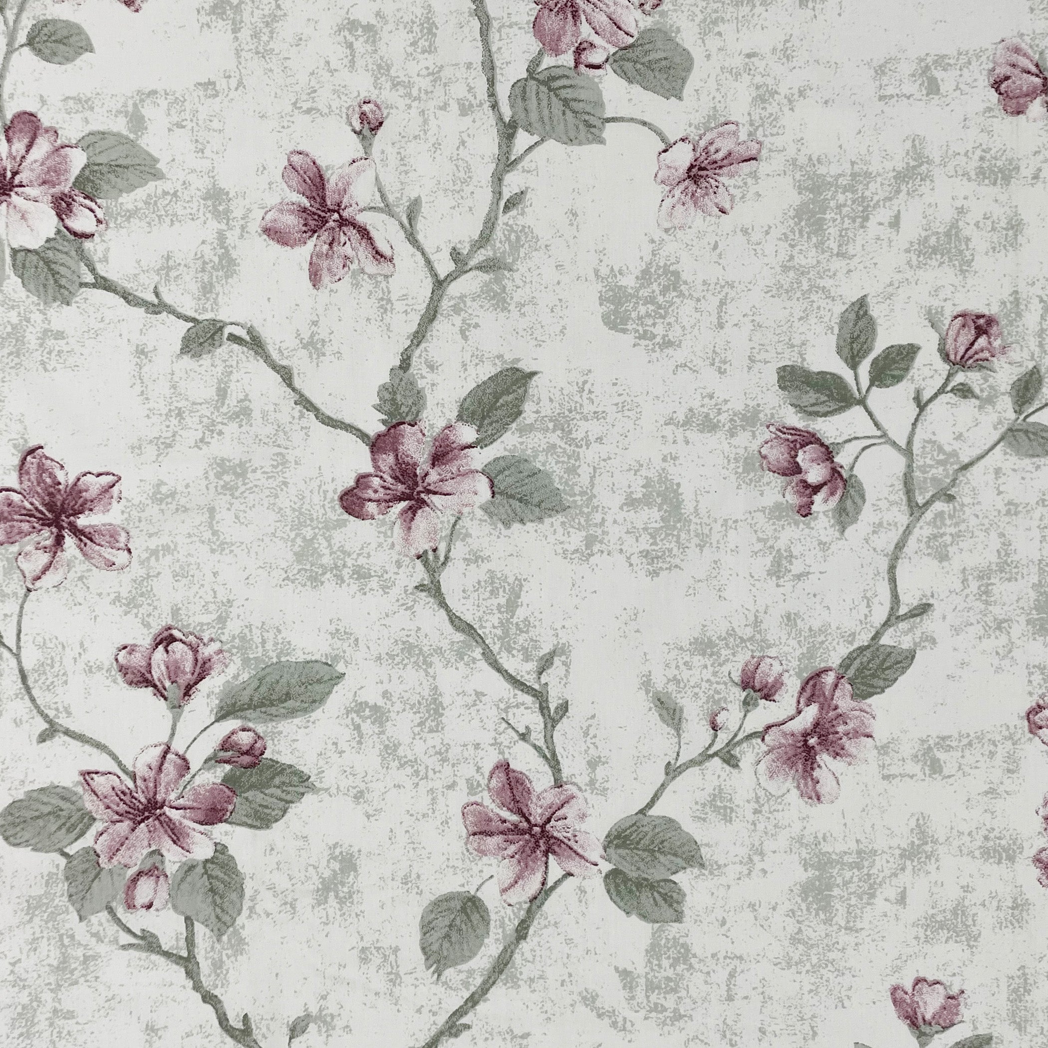 Cotton Super King Bedsheet with 2 Pillow Covers - Mint Green Floral Vine Print (108x108 inches)
