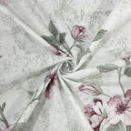 Cotton Super King Bedsheet with 2 Pillow Covers - Mint Green Floral Vine Print (108x108 inches)