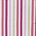 Pink & Multicolor Striped Pure Cotton 240 TC Super King Bedsheet with 2 Pillow Covers (108x108 Inches)