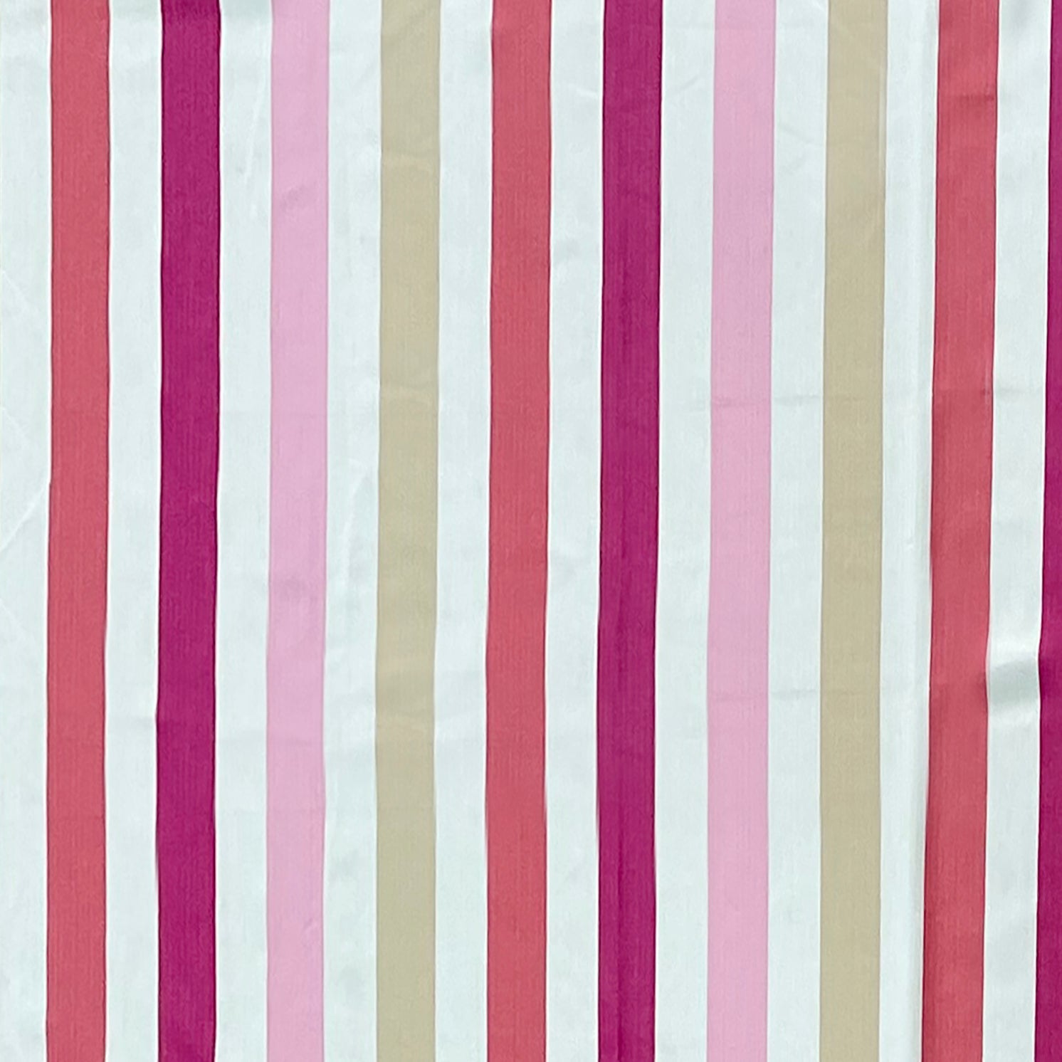 Pink & Multicolor Striped Pure Cotton 240 TC King Fitted Bedsheet with 2 Pillow Covers (72x78x10 Inches)