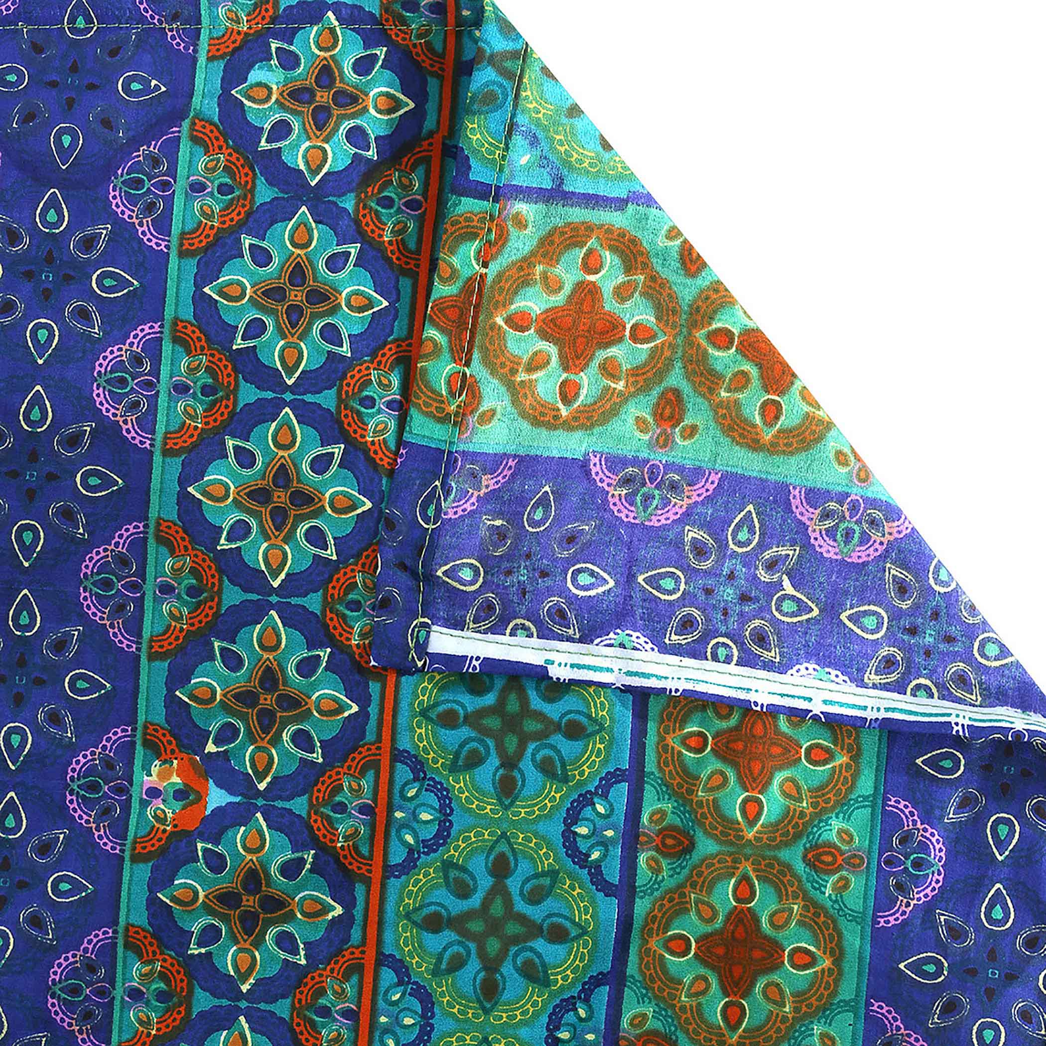 Rustic Kaleidoscope – 200TC Pure Cotton Single Fitted Bedsheet (36 x 90 x 10 Inches)