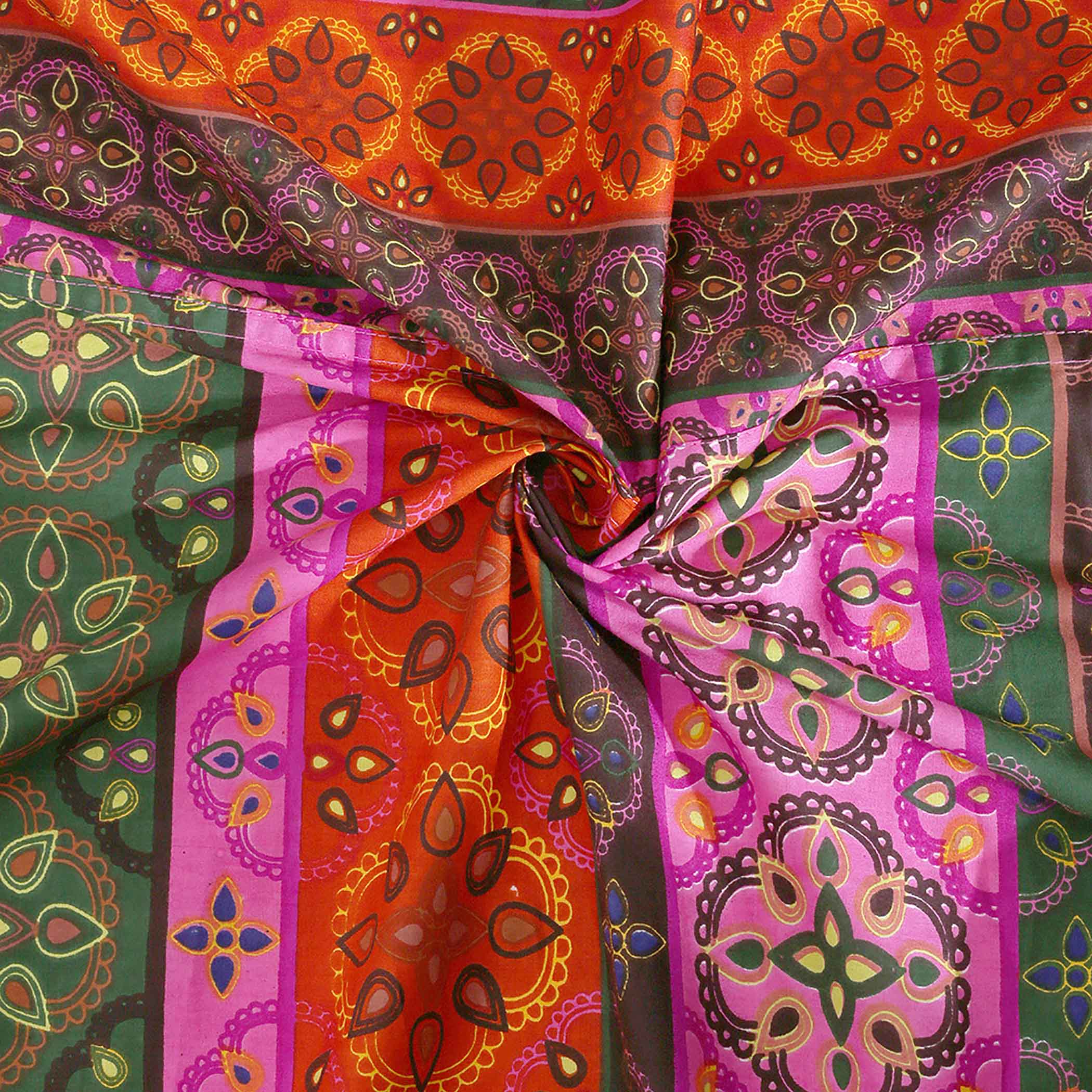 Sunset Kaleidoscope – 200TC Pure Cotton Super King Bedsheet (108x108 Inches)