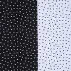 Black & White Micro Print Pure Cotton 200 TC Super King Bedsheet with 2 Pillow Covers (108x108 Inches)