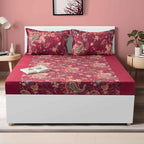 Paisleys in Crimson Garden - 200TC Cotton Double King (90x108 Inches)