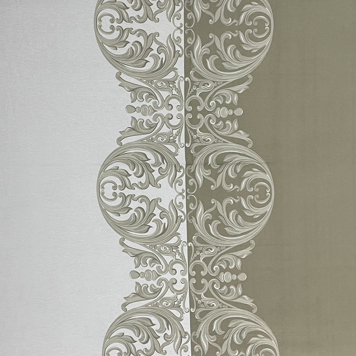 Ivory & Olive Baroque Scroll Print Pure Cotton 144 TC Double Queen Bedsheet with 2 Pillow Covers (90x100 Inches)