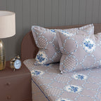 Misty Manor Paisley - European Grace 144TC Roto Cotton Super King Bedsheet (108x108 Inches)