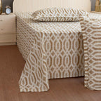 Honeyed Hexagon - Regal 144TC Cotton in Earthy Brown Double Queen (90x100 Inches)