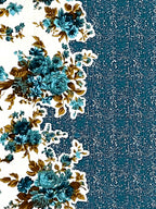 Blue Blossom Floral Pure Cotton 144 TC Super King Bedsheet with 2 Pillow Covers (108x108 Inches)
