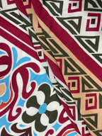 Multicolour Ethnic Motif Pure Cotton 144 TC Super King Bedsheet with 2 Pillow Covers (108x108 Inches)