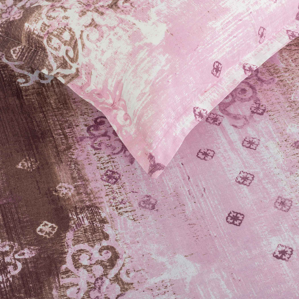 Sunbeam Texture - Golden Hues 160TC Cotton Super King Bedsheet (108x108 Inches)