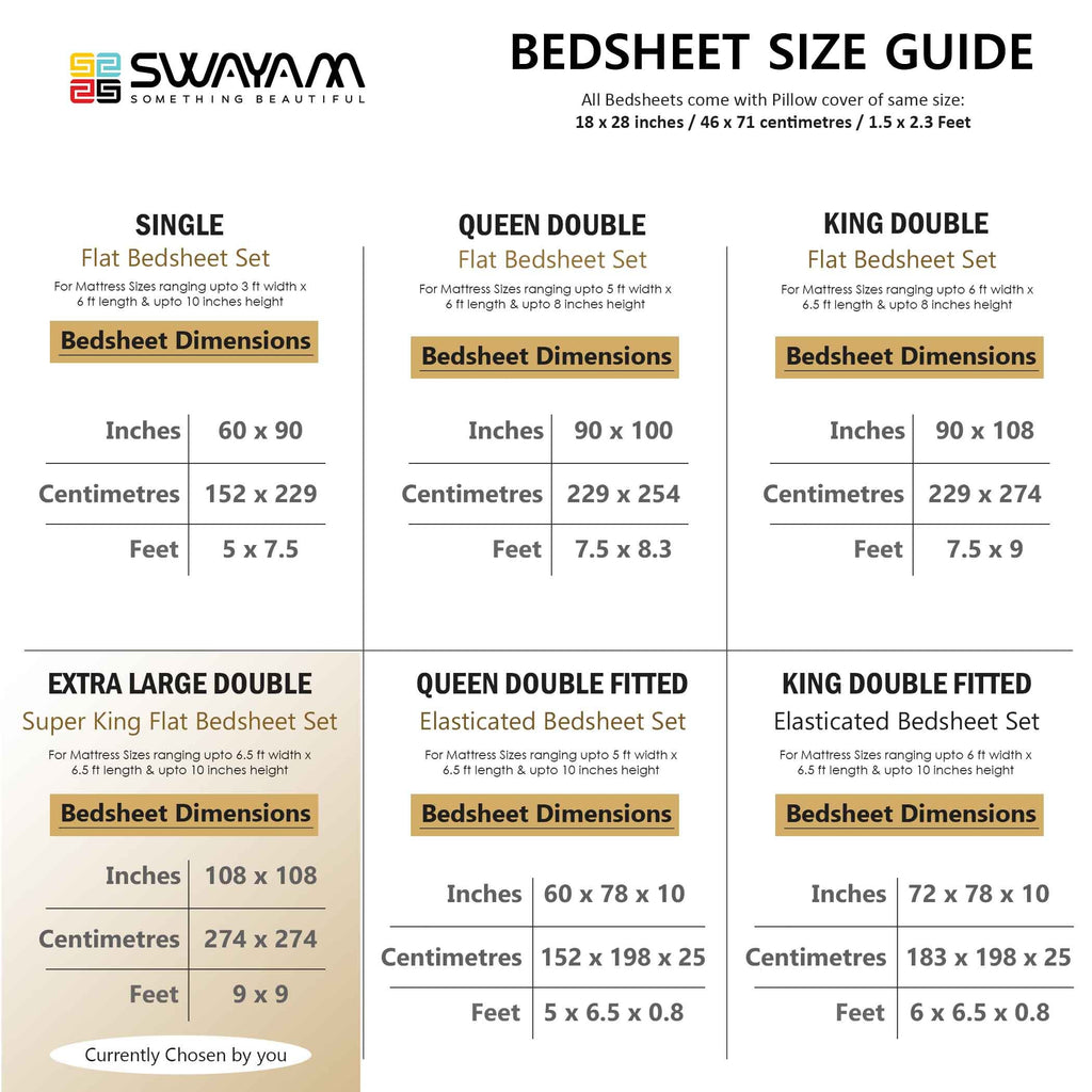 Sunbeam Texture - Golden Hues 160TC Cotton Super King Bedsheet (108x108 Inches)
