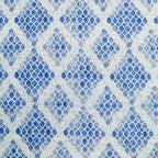 Blue Geometric Print Pure Cotton 160 TC Super King Bedsheet with 2 Pillow Covers (108x108 Inches)