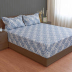 Blue Embrace - 160TC Pure Cotton Super King Bedsheet (108x108 Inches)