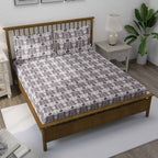 Purple Aztec - 160TC Pure Cotton Super King Bedsheet (108x108 Inches)